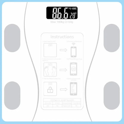 Body Fat Scale Smart Wireless Digital Bathroom Weight Scale Body Composition Analyzer with Smartphone App Bluetooth-Compatible
