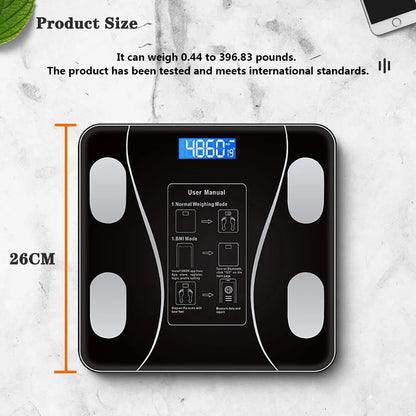 Body Fat Scale Smart Wireless Digital Bathroom Weight Scale Body Composition Analyzer with Smartphone App Bluetooth-Compatible